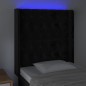 vidaXL Cabecero con LED de terciopelo negro 83x16x118/128 cm vidaXL Cabecero con LED de terciopelo negro 83x16x118/128 cm