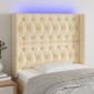 vidaXL Cabecero con LED de tela color crema 93x16x118/128 cm vidaXL Cabecero con LED de tela color crema 93x16x118/128 cm