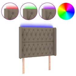 vidaXL Cabecero con LED de tela gris taupe 103x16x118/128 cm