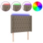 vidaXL Cabecero con LED de tela gris taupe 103x16x118/128 cm vidaXL Cabecero con LED de tela gris taupe 103x16x118/128 cm