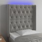 vidaXL Cabecero con LED de terciopelo gris claro 83x16x118/128 cm vidaXL Cabecero con LED de terciopelo gris claro 83x16x118/128 cm