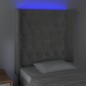 vidaXL Cabecero con LED de terciopelo gris claro 83x16x118/128 cm vidaXL Cabecero con LED de terciopelo gris claro 83x16x118/128 cm
