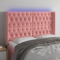 vidaXL Cabecero con LED de terciopelo rosa 147x16x118/128 cm vidaXL Cabecero con LED de terciopelo rosa 147x16x118/128 cm