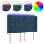 vidaXL Cabecero con LED de terciopelo azul oscuro 163x16x118/128 cm