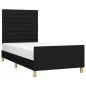 vidaXL Estructura de cama con cabecero de tela negro 80x200 cm vidaXL Estructura de cama con cabecero de tela negro 80x200 cm