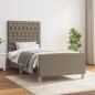 vidaXL Estructura de cama con cabecero de tela gris taupe 90x200 cm