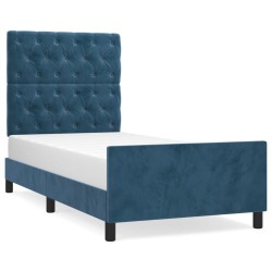 vidaXL Estructura cama con cabecero terciopelo azul oscuro 80x200 cm