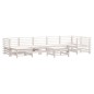 vidaXL Juego de muebles jardín 8 pzas y cojines madera maciza blanco vidaXL Juego de muebles jardín 8 pzas y cojines madera maciza blanco