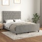 vidaXL Estructura de cama con cabecero terciopelo gris claro 140x190cm vidaXL Estructura de cama con cabecero terciopelo gris claro 140x190cm