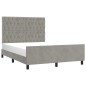 vidaXL Estructura de cama con cabecero terciopelo gris claro 140x190cm vidaXL Estructura de cama con cabecero terciopelo gris claro 140x190cm