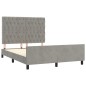 vidaXL Estructura de cama con cabecero terciopelo gris claro 140x190cm vidaXL Estructura de cama con cabecero terciopelo gris claro 140x190cm