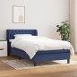 vidaXL Cama box spring con colchón tela azul 90x190 cm vidaXL Cama box spring con colchón tela azul 90x190 cm