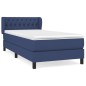 vidaXL Cama box spring con colchón tela azul 90x190 cm vidaXL Cama box spring con colchón tela azul 90x190 cm