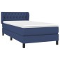vidaXL Cama box spring con colchón tela azul 90x190 cm vidaXL Cama box spring con colchón tela azul 90x190 cm