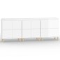 vidaXL Aparadores 3 uds madera contrachapada blanco brillo 60x35x70 cm vidaXL Aparadores 3 uds madera contrachapada blanco brillo 60x35x70 cm