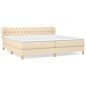 vidaXL Cama box spring con colchón tela color crema 200x200 cm vidaXL Cama box spring con colchón tela color crema 200x200 cm