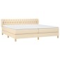 vidaXL Cama box spring con colchón tela color crema 200x200 cm vidaXL Cama box spring con colchón tela color crema 200x200 cm