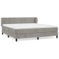vidaXL Cama box spring con colchón terciopelo gris claro 160x200 cm vidaXL Cama box spring con colchón terciopelo gris claro 160x200 cm