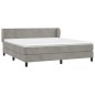 vidaXL Cama box spring con colchón terciopelo gris claro 160x200 cm vidaXL Cama box spring con colchón terciopelo gris claro 160x200 cm