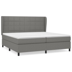 vidaXL Cama box spring con colchón tela gris oscuro 200x200 cm