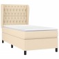 vidaXL Cama box spring con colchón tela color crema 90x190 cm vidaXL Cama box spring con colchón tela color crema 90x190 cm
