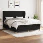 vidaXL Cama box spring con colchón tela negro 160x200 cm vidaXL Cama box spring con colchón tela negro 160x200 cm
