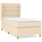 vidaXL Cama box spring con colchón tela color crema 100x200 cm vidaXL Cama box spring con colchón tela color crema 100x200 cm