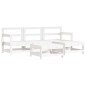 vidaXL Juego de muebles jardín 5 piezas y cojines madera maciza blanco vidaXL Juego de muebles jardín 5 piezas y cojines madera maciza blanco