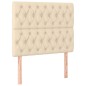 vidaXL Cama box spring con colchón tela color crema 100x200 cm vidaXL Cama box spring con colchón tela color crema 100x200 cm