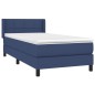 vidaXL Cama box spring con colchón tela azul 90x190 cm vidaXL Cama box spring con colchón tela azul 90x190 cm