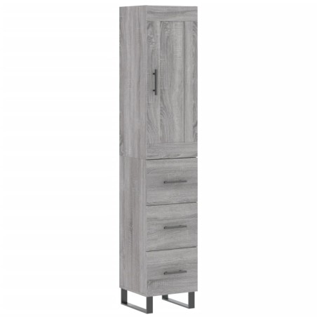 vidaXL Aparador alto madera contrachapada gris Sonoma 34,5x34x180 cm