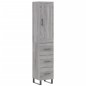 vidaXL Aparador alto madera contrachapada gris Sonoma 34,5x34x180 cm vidaXL Aparador alto madera contrachapada gris Sonoma 34,5x34x180 cm