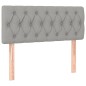 vidaXL Cama box spring con colchón tela gris claro 100x200 cm vidaXL Cama box spring con colchón tela gris claro 100x200 cm