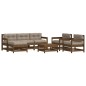 vidaXL Juego muebles jardín 7 pzas y cojines madera maciza marrón miel vidaXL Juego muebles jardín 7 pzas y cojines madera maciza marrón miel