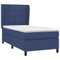 vidaXL Cama box spring con colchón tela azul 90x190 cm vidaXL Cama box spring con colchón tela azul 90x190 cm