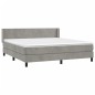 vidaXL Cama box spring con colchón terciopelo gris claro 160x200 cm
