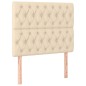 vidaXL Cama box spring con colchón tela color crema 100x200 cm vidaXL Cama box spring con colchón tela color crema 100x200 cm