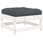 vidaXL Juego de muebles jardín 6 piezas y cojines madera maciza blanco vidaXL Juego de muebles jardín 6 piezas y cojines madera maciza blanco