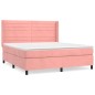 vidaXL Cama box spring con colchón terciopelo rosa 160x200 cm vidaXL Cama box spring con colchón terciopelo rosa 160x200 cm