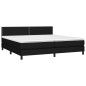 vidaXL Cama box spring colchón y luces LED tela negro 200x200 cm vidaXL Cama box spring colchón y luces LED tela negro 200x200 cm