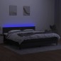 vidaXL Cama box spring colchón y luces LED tela negro 200x200 cm vidaXL Cama box spring colchón y luces LED tela negro 200x200 cm