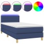 vidaXL Cama box spring con colchón y LED tela azul 90x190 cm vidaXL Cama box spring con colchón y LED tela azul 90x190 cm