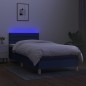 vidaXL Cama box spring con colchón y LED tela azul 90x190 cm vidaXL Cama box spring con colchón y LED tela azul 90x190 cm