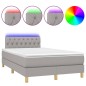 vidaXL Cama box spring con colchón tela y LED gris claro 120x200 cm vidaXL Cama box spring con colchón tela y LED gris claro 120x200 cm