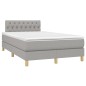 vidaXL Cama box spring con colchón tela y LED gris claro 120x200 cm vidaXL Cama box spring con colchón tela y LED gris claro 120x200 cm