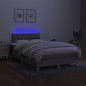 vidaXL Cama box spring con colchón tela y LED gris claro 120x200 cm vidaXL Cama box spring con colchón tela y LED gris claro 120x200 cm