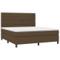 vidaXL Cama box spring colchón luces LED tela marrón oscuro 180x200cm vidaXL Cama box spring colchón luces LED tela marrón oscuro 180x200cm