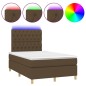 vidaXL Cama box spring con colchón y LED tela marrón oscuro 120x200 cm vidaXL Cama box spring con colchón y LED tela marrón oscuro 120x200 cm