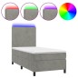 vidaXL Cama box spring colchón y LED terciopelo gris claro 80x200 cm vidaXL Cama box spring colchón y LED terciopelo gris claro 80x200 cm