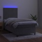 vidaXL Cama box spring colchón y LED terciopelo gris claro 80x200 cm vidaXL Cama box spring colchón y LED terciopelo gris claro 80x200 cm